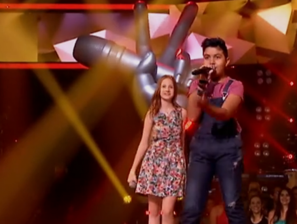 Daniel Arthur durante sua primeira batalha no The Voice Kids – Reprodução