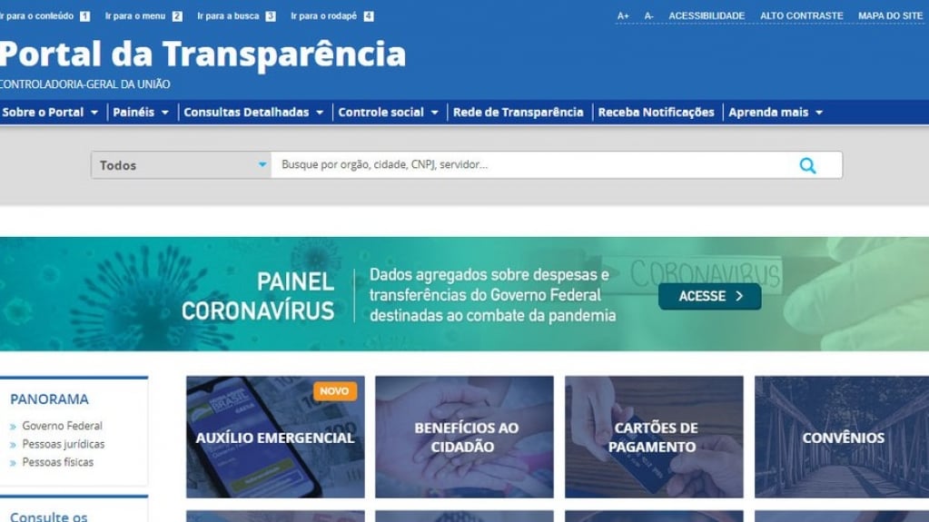 Governo divulga salários de pensionistas e inativos no Portal da Transparência