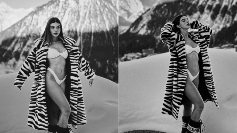 Giovanna Lancellotti é clicada na neve de biquíni: "Inimigos do frio"