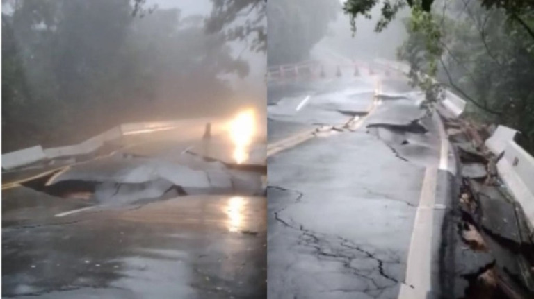 Estrada Mogi-Bertioga é interditada após cratera destruir asfalto