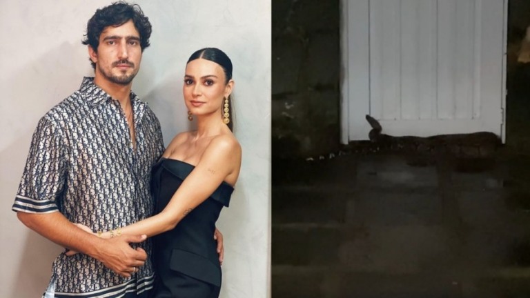 Thaila Ayala encontra cobra em casa após estreia de "Pantanal"