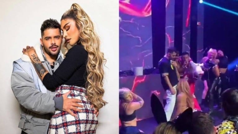 Vídeo: Pabllo Vittar dá mordidas na virilha de Pedro Sampaio em show
