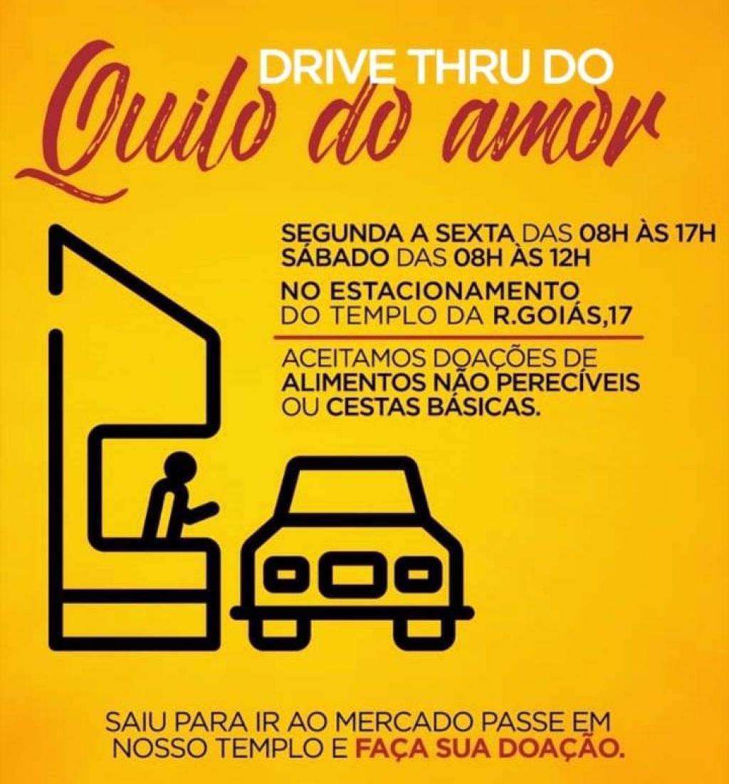 Igreja Batista promove Quilo do Amor com doações em modelo drive thru