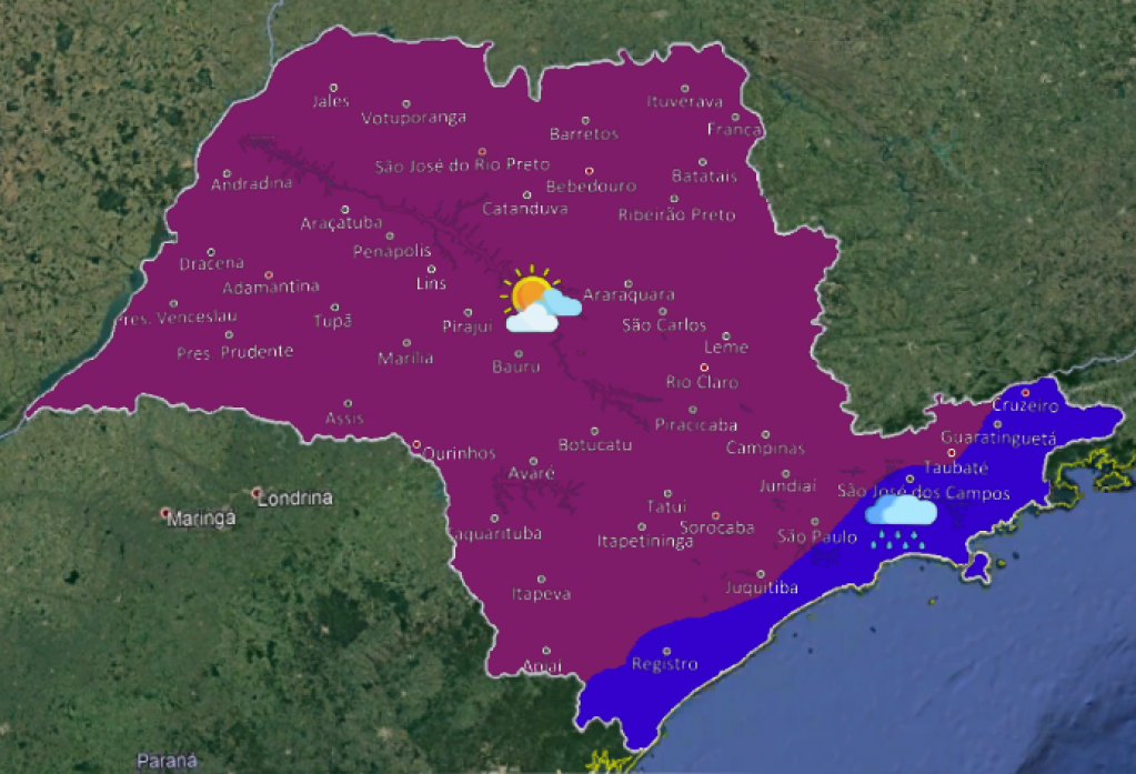 Meteorologia prevê dias de sol e temperaturas amenas em Marília e região