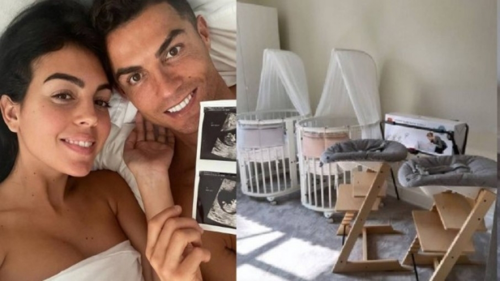 Esposa de Cristiano Ronaldo mostrou quarto dos gêmeos há um mês Esposa de Cristiano Ronaldo mostrou quarto dos gêmeos há um mês