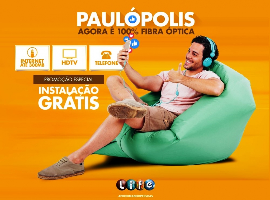 Life conclui 100% de cobertura de fibra óptica e leva TV e internet a Paulópolis