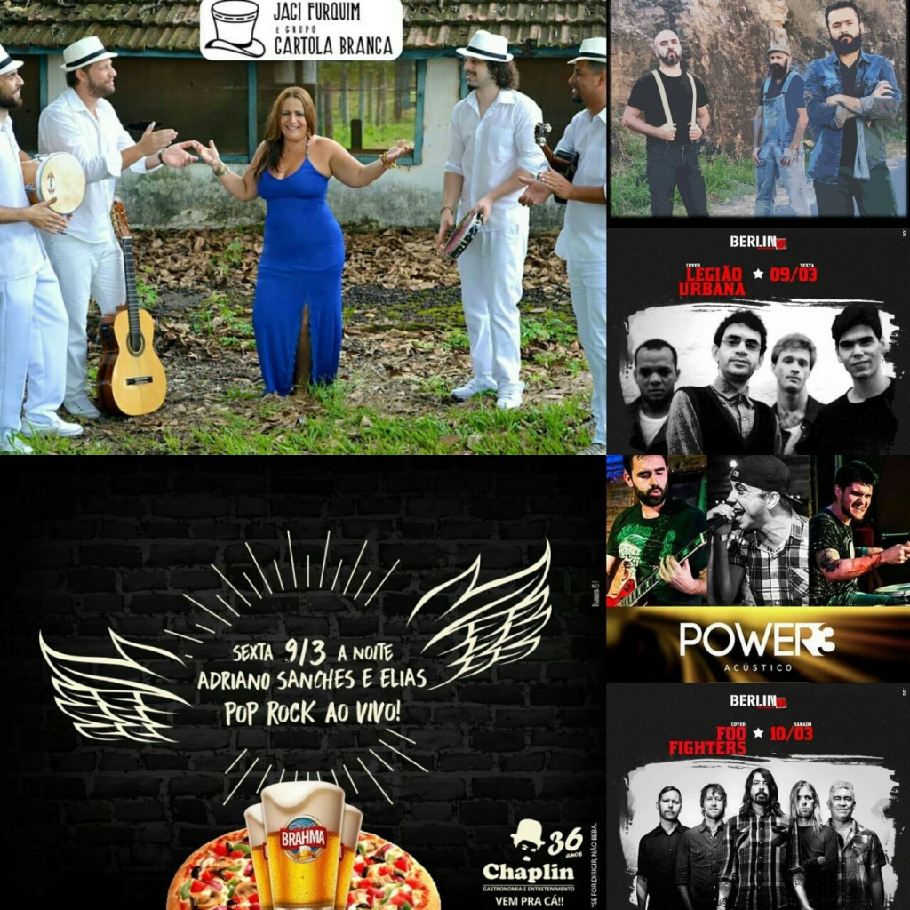 Agenda da balada tem rock, pop rock, sertanejo, samba e muito mais