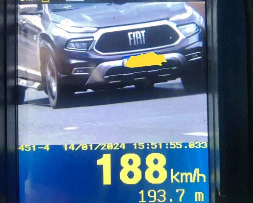 Fiscalização flagra motorista a 188km/h em rodovia de Assis