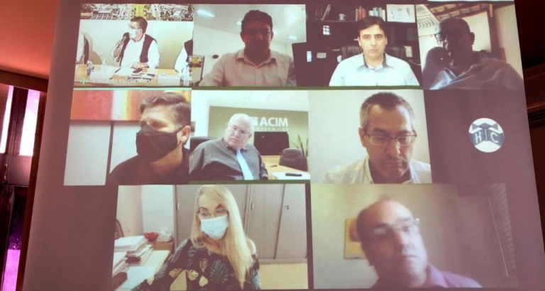 Comitê de enfrentamento ao Covid durante reunião virtual nesta sexta – Divulgação