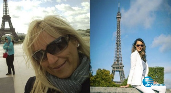 Célia e Ana Paula, em fotos de arquivos pessoais, enviaram mensagens de Paris – Reprodução