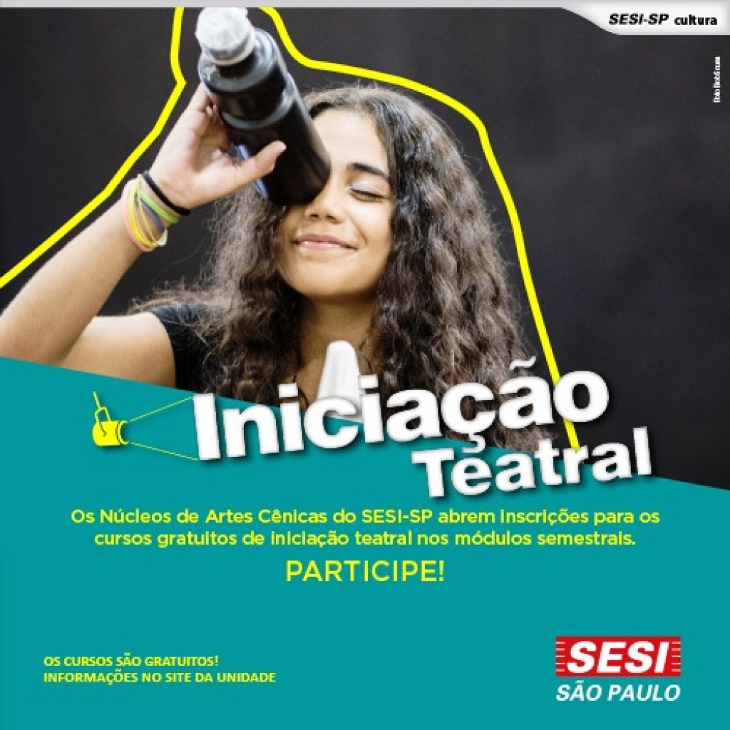 Sesi abre inscrições para curso gratuito de teatro