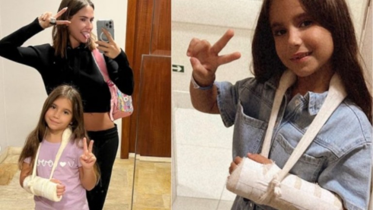 Filha de Deborah Secco quebra o braço: 'Presente de Dia das Mães'