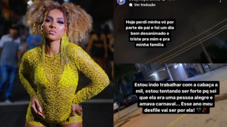 Avó de Mayara Lima, musa da Tuiuti, morre às vésperas de desfile