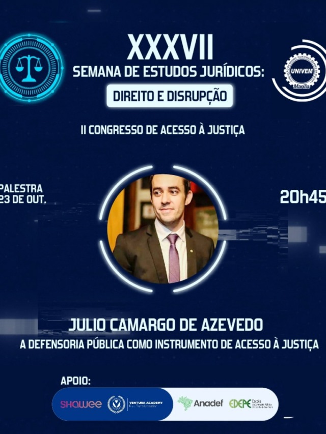 XXXVII Semana de Estudo Jurídicos do UNIVEM acontece no formato on-line