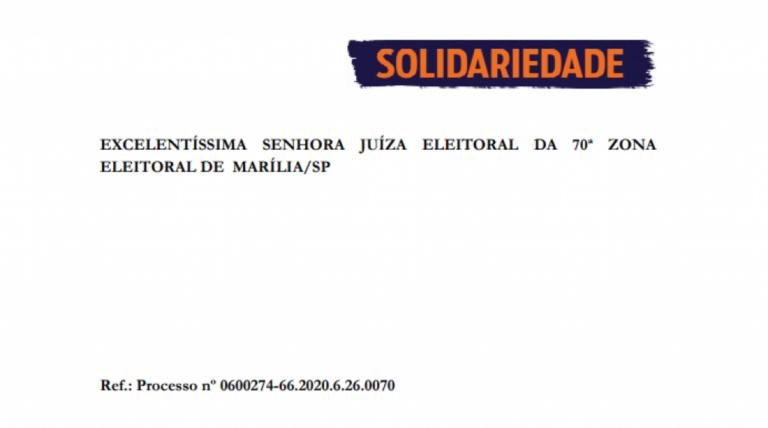 Solidariedade expulsa candidato em Marília e pede cancelamento do registro