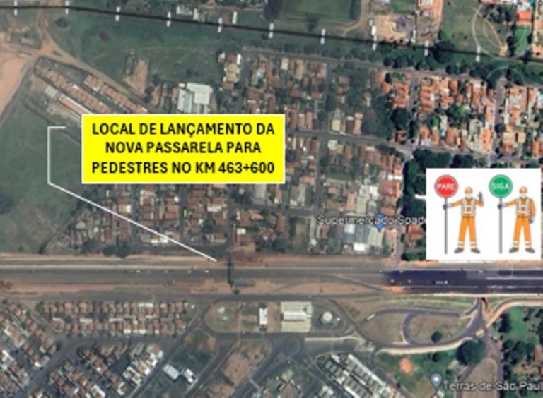 Obra de nova passarela impacta tráfego na SP-294 em Marília