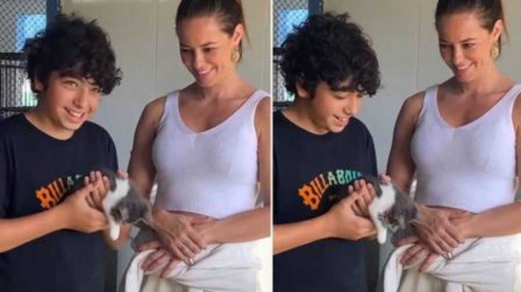 Paolla Oliveira leva filho de 'Cara e Coragem' para adotar gato Paolla Oliveira leva filho de 'Cara e Coragem' para adotar gato