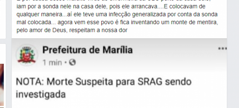 Família critica suspeita de coronavírus em morte de paciente em Marília