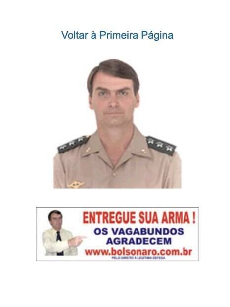 Foto de Bolsonaro nos sites