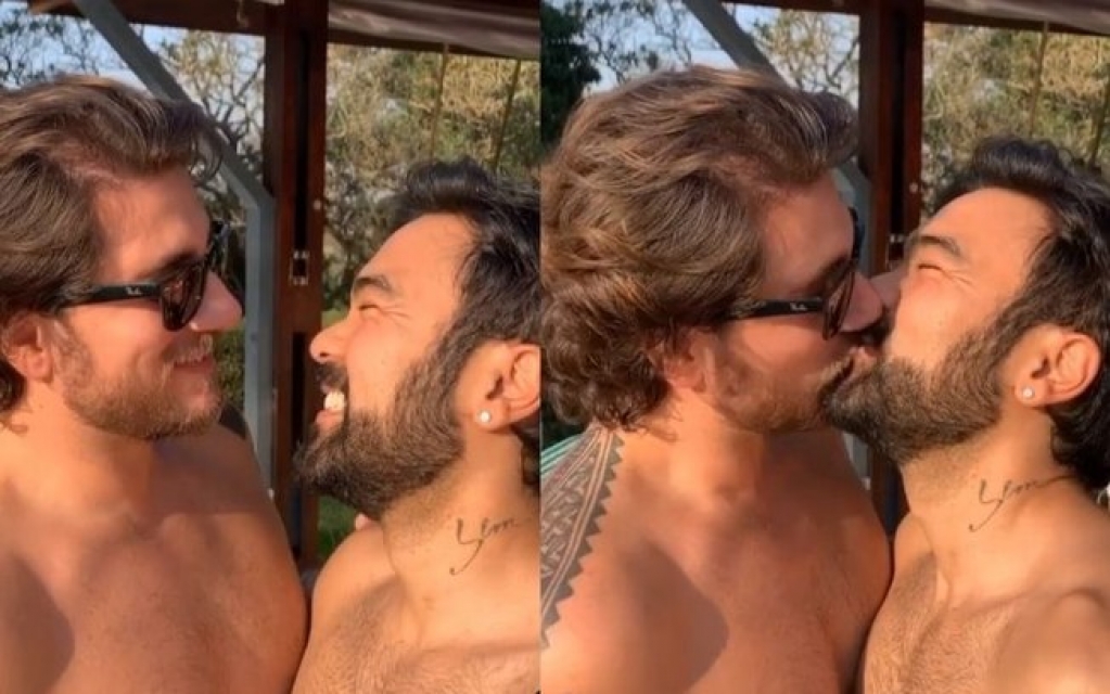 Filho de Maurício de Sousa posta vídeo com o marido: "Beijinho gostosinho"