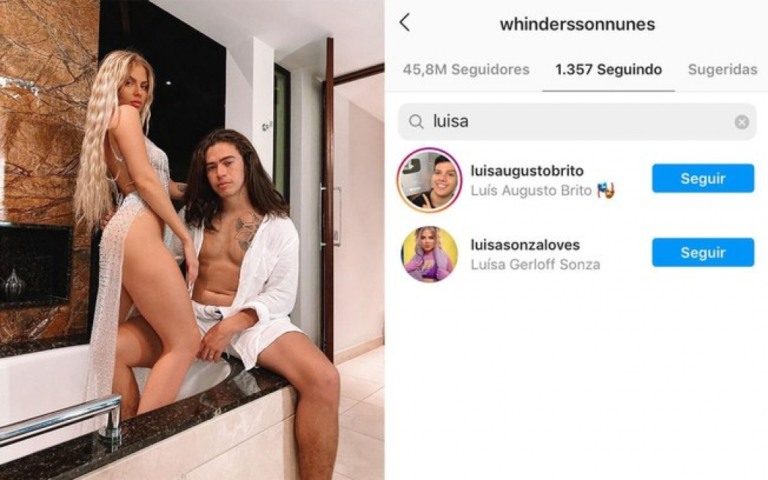 Whindersson Nunes para de seguir Luísa Sonza no Instagram