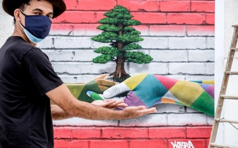 Solidariedade! Eduardo Kobra faz painel para as vítimas da tragédia no Líbano