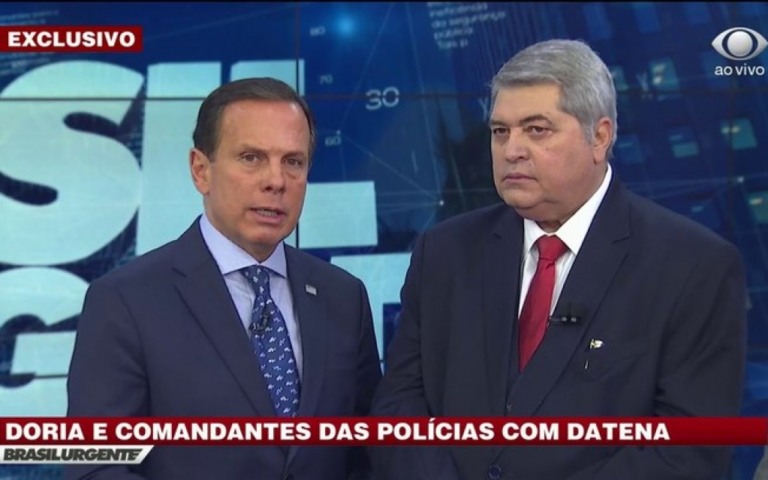 Clima entre João Doria e Datena esquenta ao vivo e entrevista é interrompida