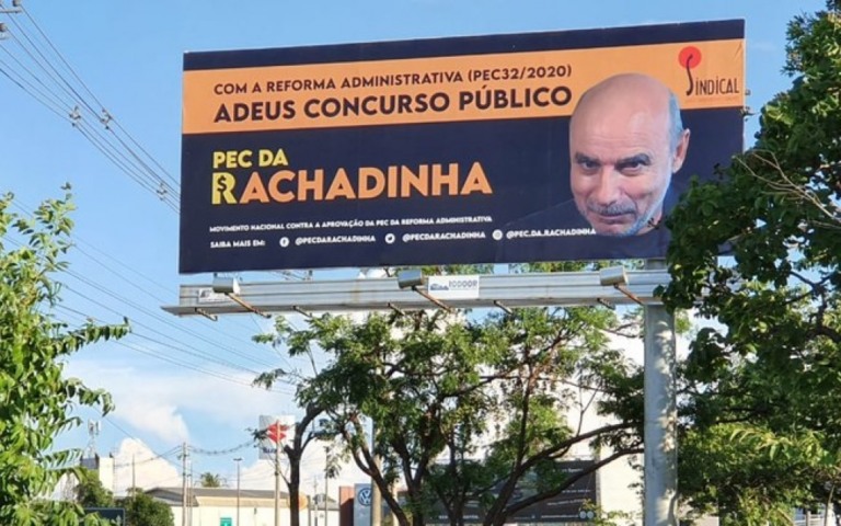 Sindicato usa imagem de Queiroz em mobilização contra a Reforma Administrativa