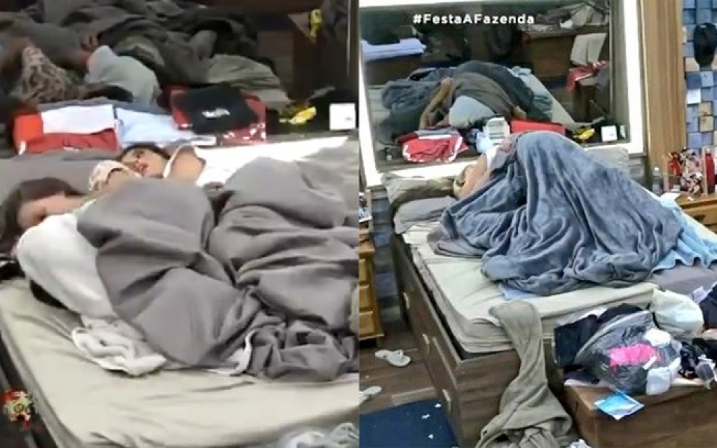 "A Fazenda 12": Mirella e Stéfani dormem de conchinha e fãs enxergam mão boba