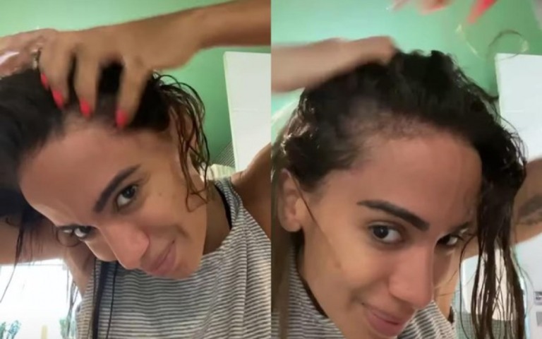 Anitta posta vídeo com cabelo molhado para provar que não raspou a cabeça