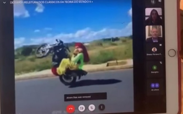 Hacker invade aula remota de Lewandowski na USP e exibe vídeo da Carreta Furacão