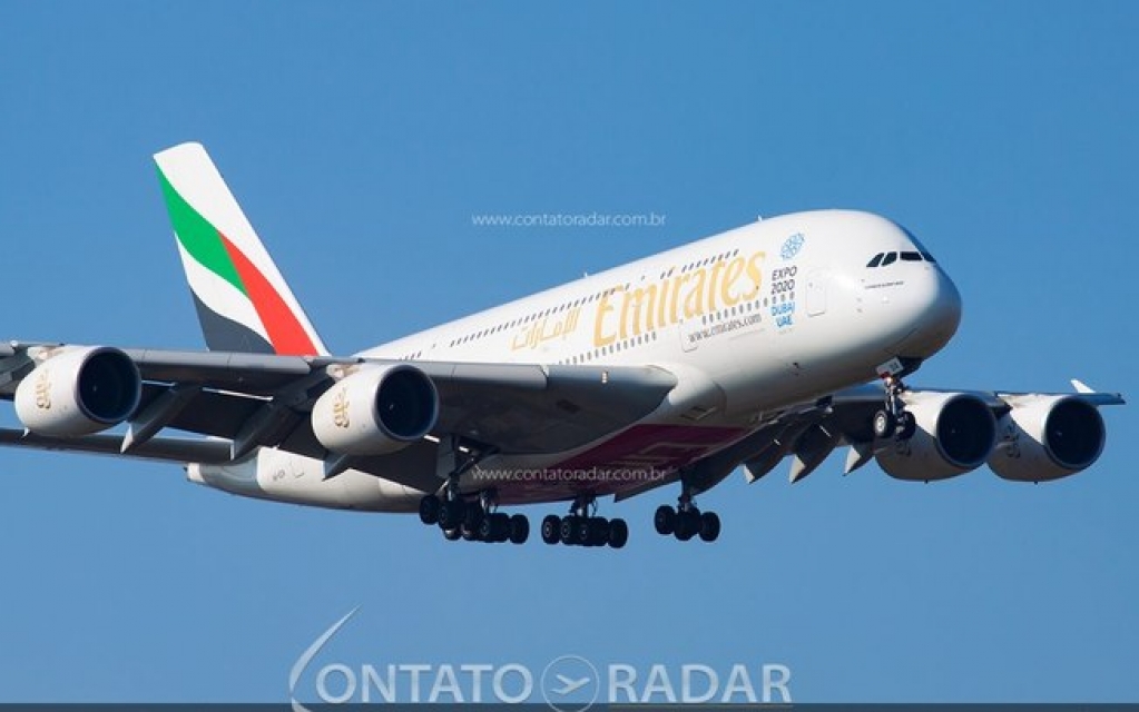 Gigante A380 da Emirates volta ao Brasil em janeiro Gigante A380 da Emirates volta ao Brasil em janeiro