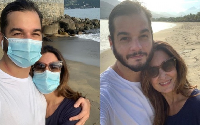 Fátima Bernardes registra 'fugidinha' para a praia com Túlio Gadêlha Fátima Bernardes registra 'fugidinha' para a praia com Túlio Gadêlha