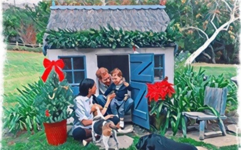 Harry e Meghan Markle aparecem em cartão do primeiro Natal da família nos EUA
