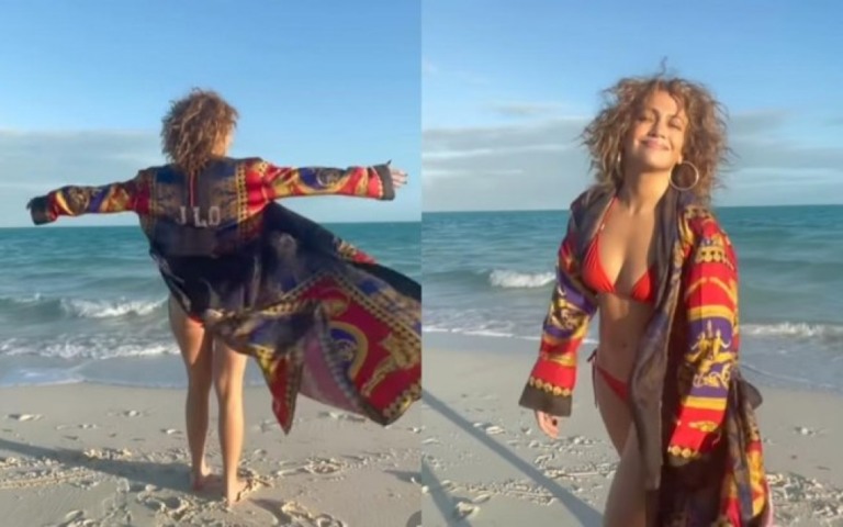 Jennifer Lopez curte a primeira segunda do ano na praia