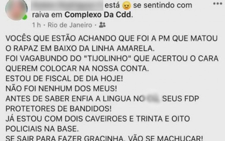 PM ameaça moradores da Cidade de Deus: 'Se sair para gracinha, vão se machucar'