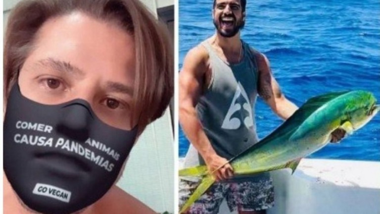 Dado Dolabella critica Caio Castro por ter postado foto com peixe