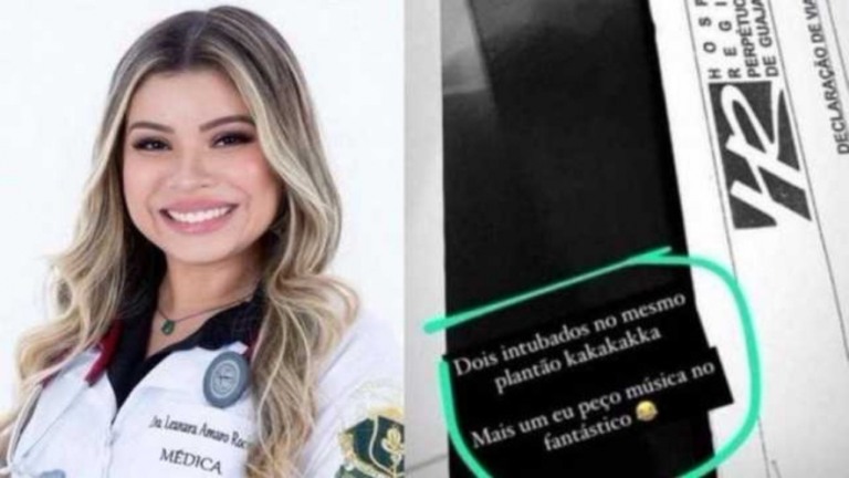 Médica faz piada após intubar pacientes e gera revolta: "mais um eu peço música"