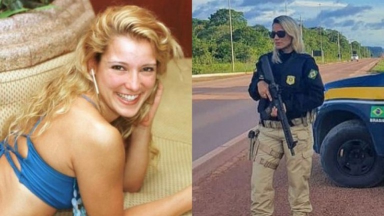 Lembra dela? Ex-loira do Tchan hoje trabalha na Polícia e posa com arma