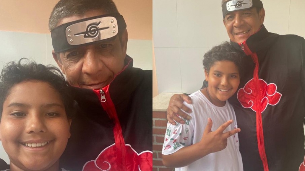 Zeca Pagodinho se fantasia para brincar com o neto: "Vovô Naruto" Zeca Pagodinho se fantasia para brincar com o neto: "Vovô Naruto"