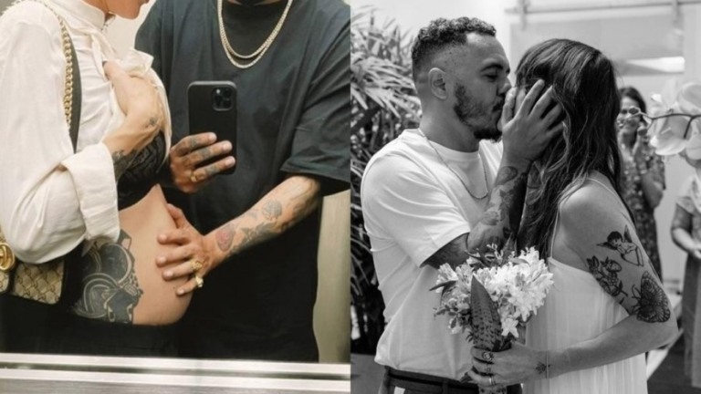 Com quatro filhos, Marcelo D2 anuncia a gravidez de sua esposa