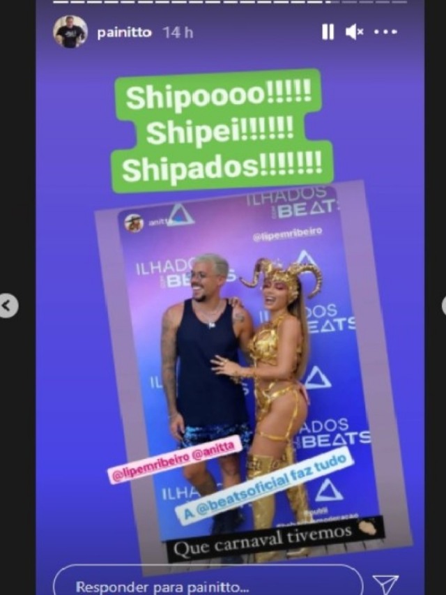 Pai de Anitta 'shippa' romance entre ela e Lipe Ribeiro