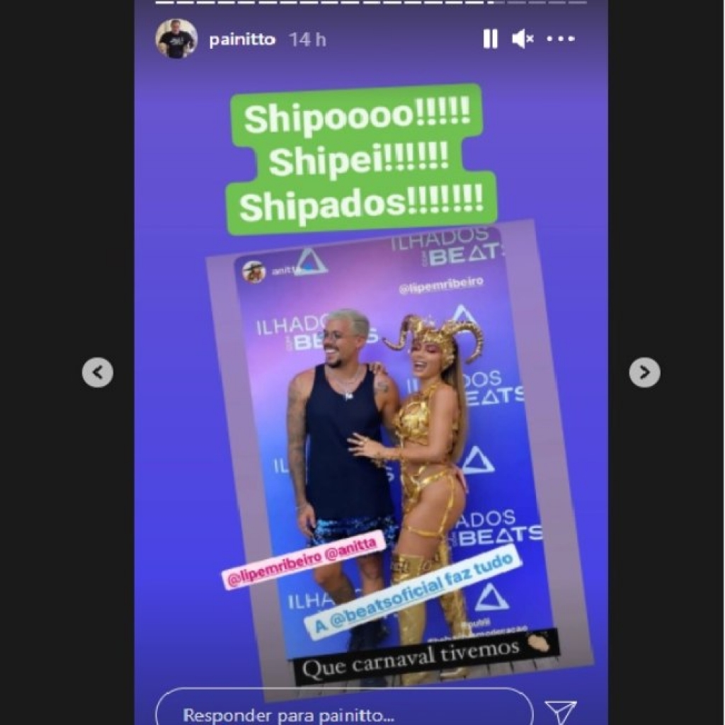 Pai de Anitta 'shippa' romance entre ela e Lipe Ribeiro Pai de Anitta 'shippa' romance entre ela e Lipe Ribeiro