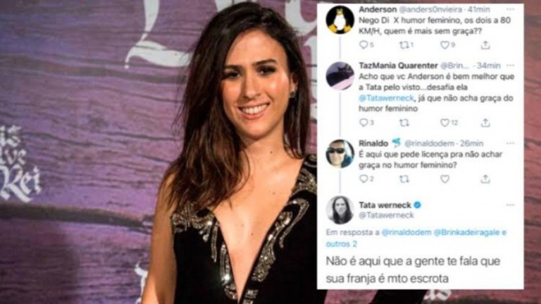 Internauta fala mal de humoristas mulheres e leva fora de Tatá Werneck