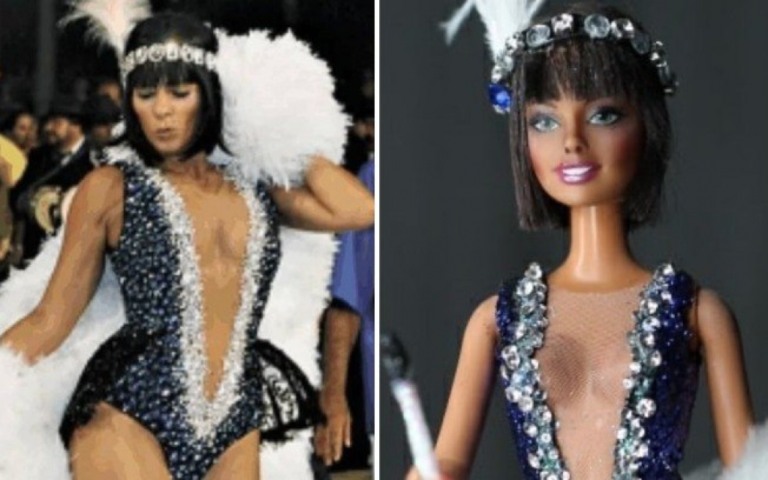 Adriane Galisteu vira boneca em versão com fantasia que usou em carnaval