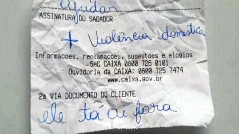 DF: mulher usa bilhete para avisar a funcionário de banco que sofria violência