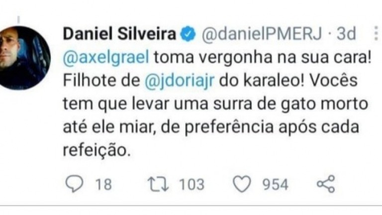 RJ: prefeito de Niterói pede indenização de R$ 20 mil a Daniel Silveira