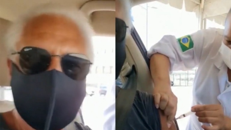 Antonio Fagundes é vacinado contra a Covid-19