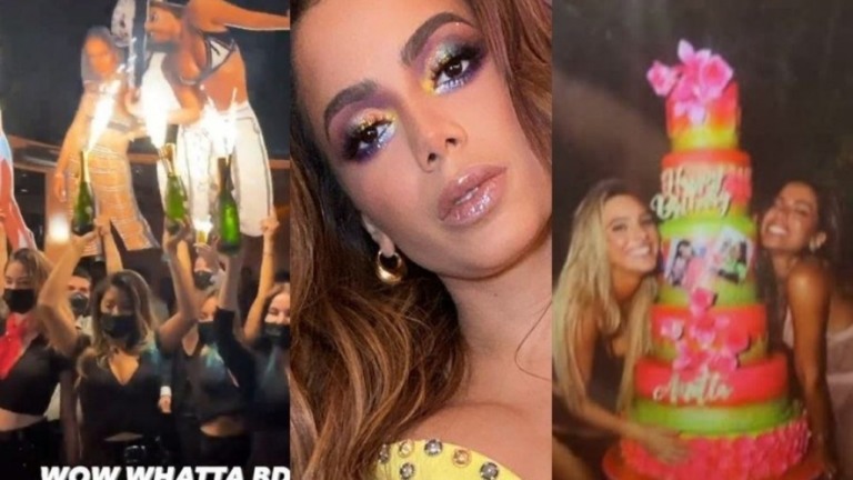 Anitta celebra aniversário com festa repleta de pessoas nos EUA