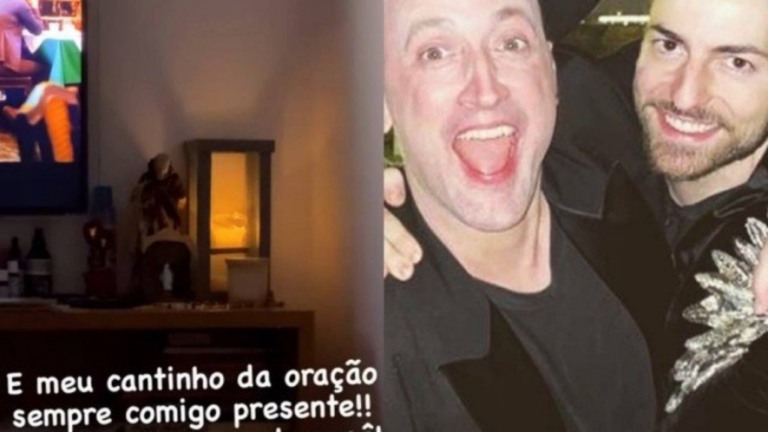 Thales Bretas, marido de Paulo Gustavo, mostra 'cantinho da oração'